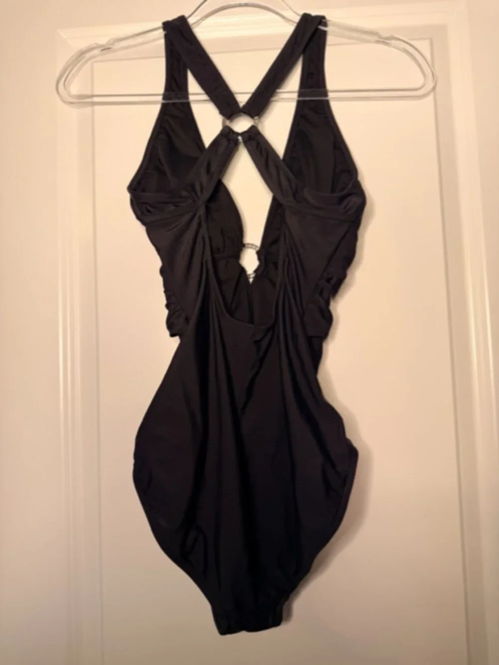 VENUS Black One-Piece Swimsuit with Plunging V-Neck Size 10 - Picture 6 of 10